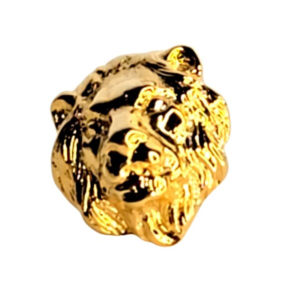 Vintage Lion Head Tie Pin Pinback Lapel Pin Hat Pin - Picture 1 of 3
